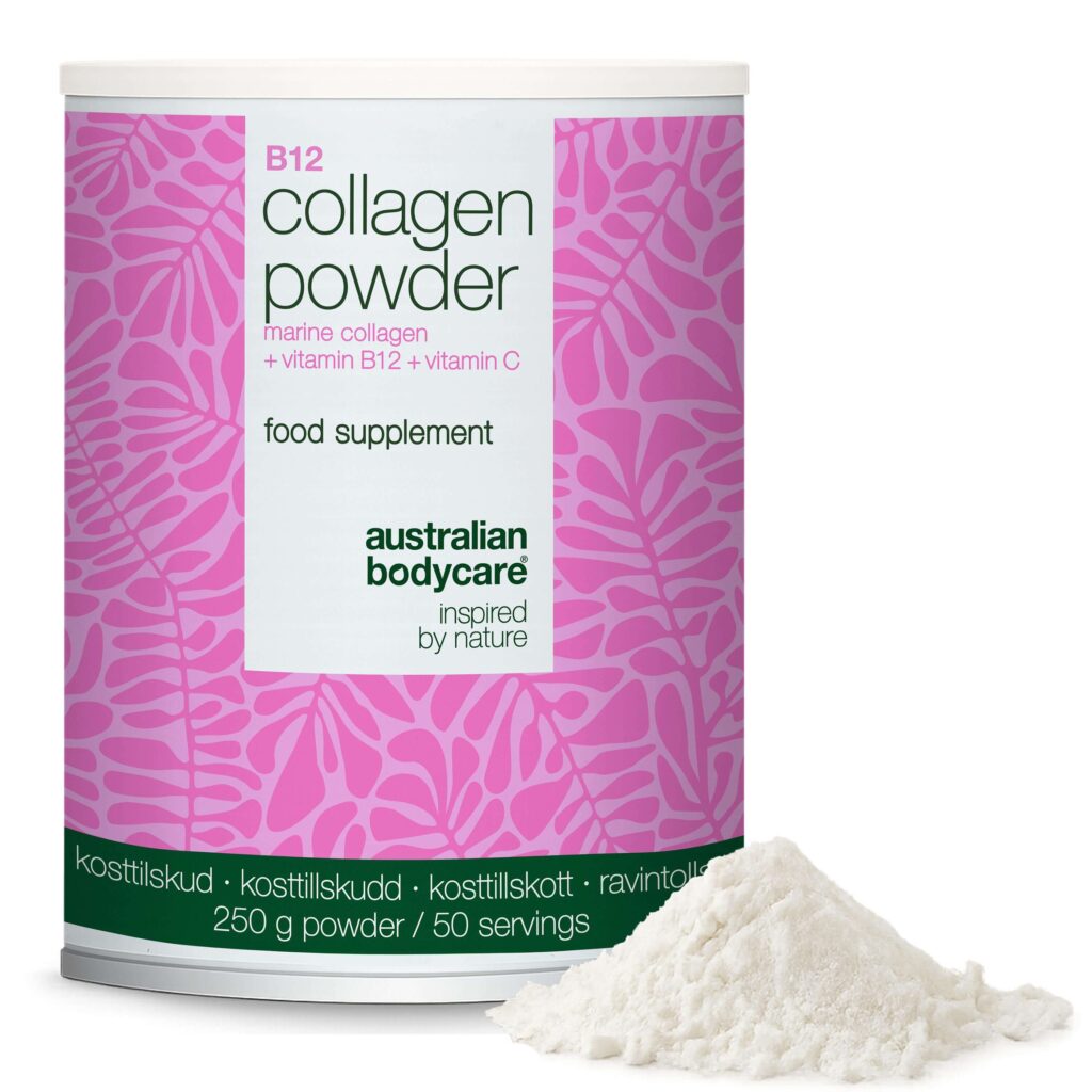 Kollagenpulver med B12 og C-vitamin - 250 g marinekollagen — Kollagenpulver til daglig brug i mad og drikke. Indeholder marint kollagen, C-vitamin og B12-vitamin. - 1 stk.